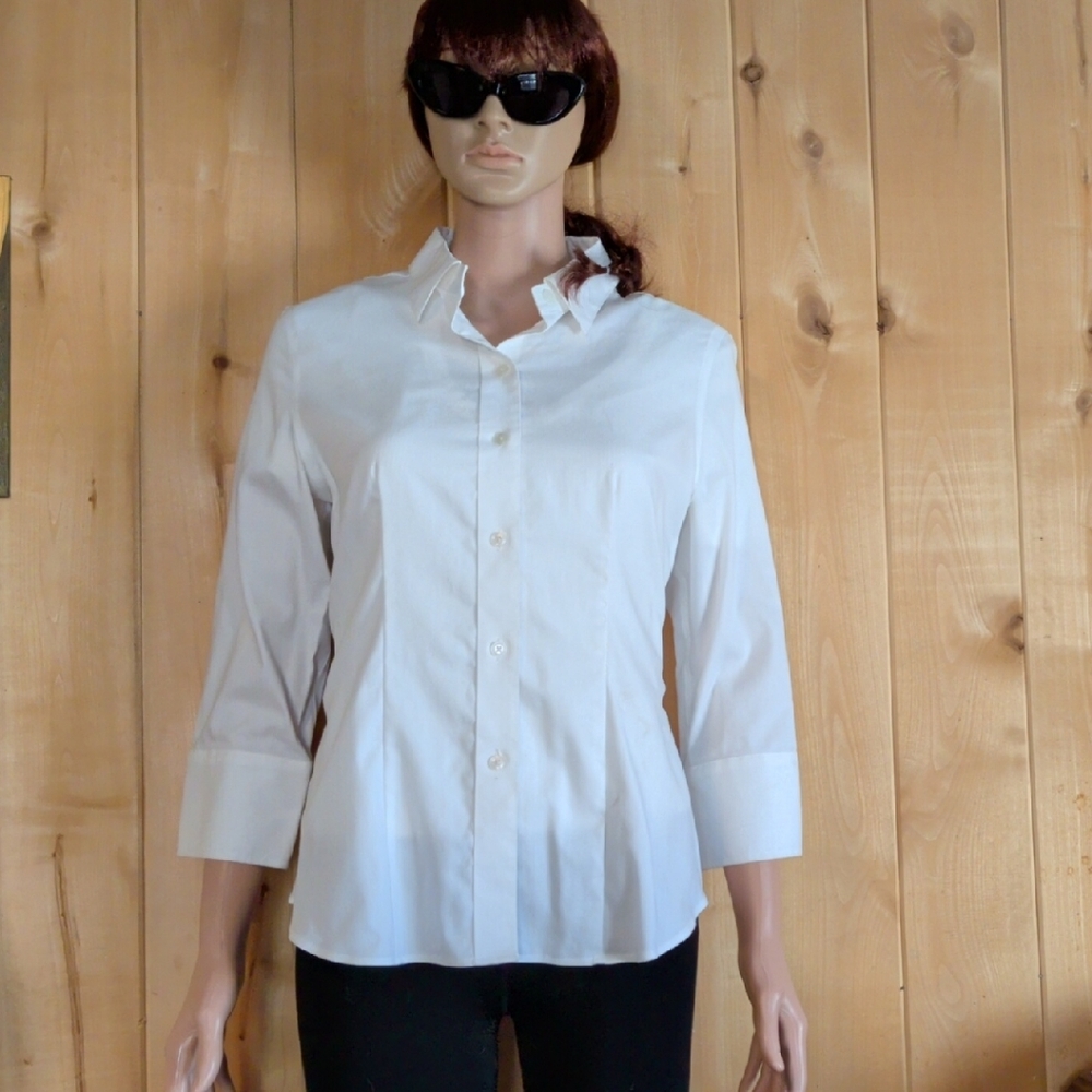 Jones New York Classic White Button-Down Shirt